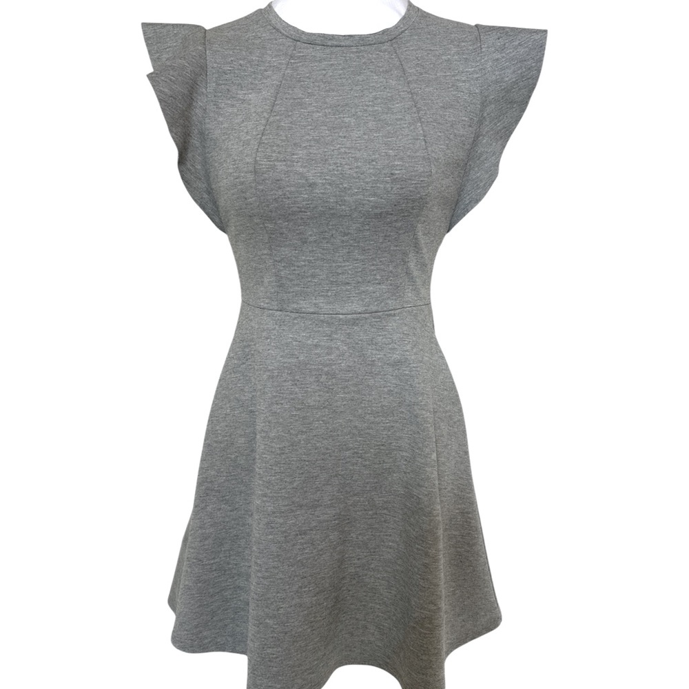 NWT BCBGGeneration Heather Gray Flutter Sleeves Dress SZ 2